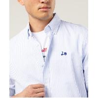 CAMISA SCOTTA OXFORD RAYAS AZUL